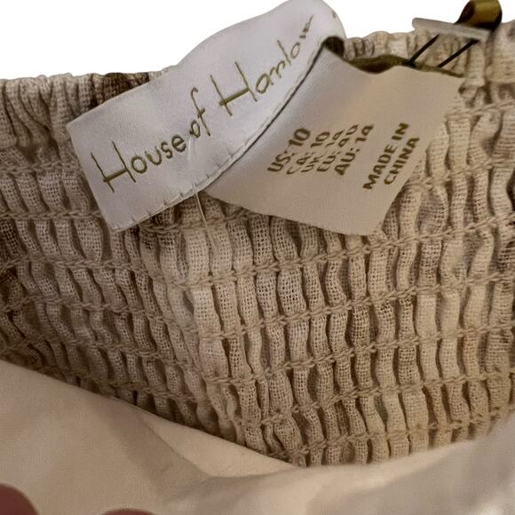 House of Harlow 1960 Samina Cream Floral Print Short Sleeve Crop Top Size 10 - Picture 4 of 8